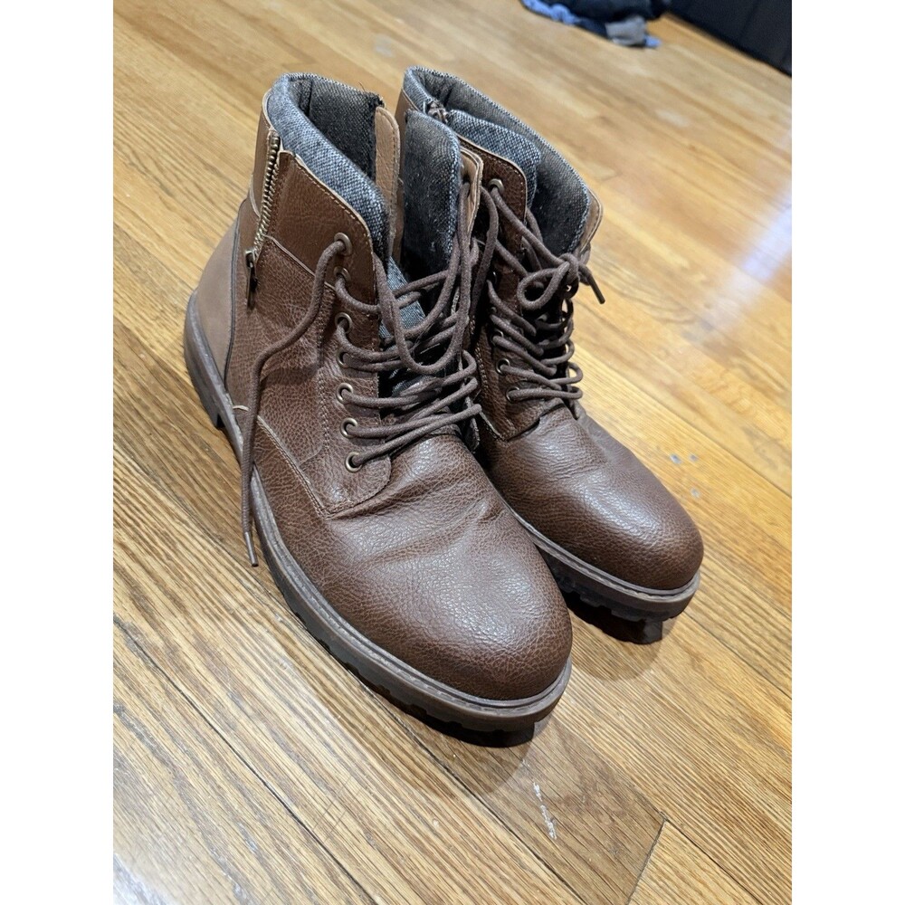 Steve Madden Mansol Men Boots Size 11 Brown Color Lace up